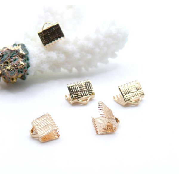 Embouts à serrer Ruban 8mm – Laiton Doré à l'or fin 18K