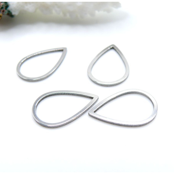 Pendentifs Connecteur Goutte 16mm – Acier Inoxydable 304 Argenté