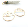 Pendentifs Papillons dans Cercle 28mm – Cuivre Doré à l' or fin 18K