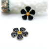 Perles intercalaires Fleur style vintage 13 mm – Résine Émaillée NOIR