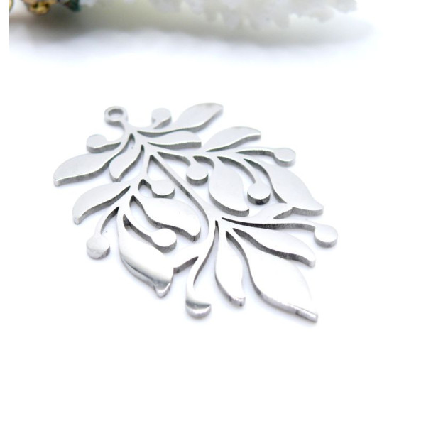 Pendentif Ethnique 36mm – Acier Inoxydable Argenté