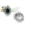 Supports de Bague Ovale ARTY 12x8mm, Anneau Double, Acier Inoxydable 304 Argenté