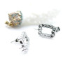 Boucles d’oreilles Puce Rectangle, style martelé 18 par 11mmm  avec anneau d'attache – Acier Inoxydable 304 Argenté