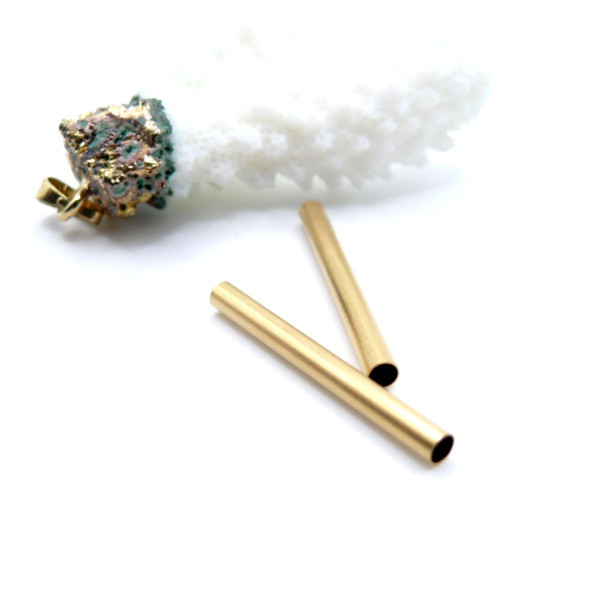 Perles, séparateurs,  Intercalaires Tube 30mm – Acier Inoxydable 304  finition Doré, placage IONIQUE