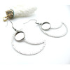 Supports de Boucles d'oreille 12mm – Crochet Lune Acier Inox 304 Argenté