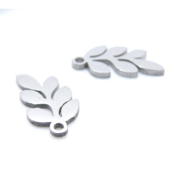 Pendentifs Feuille 14 mm – Acier Inoxydable 304 Argenté