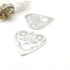 Estampes Cœur Filigrane 30mm – Acier Inoxydable 304 Argent Platine