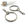 Porte-Clés 25mm métal couleur Bronze avec chaîne