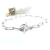 Bracelets  19.5cm maille rectangle 12mm et T Toggle  – Acier Inoxydable 304 Argenté