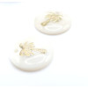 Pendentifs Nacre avec Palmier 16 mm – Laiton Doré