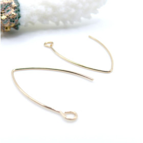 Boucles d'oreille Dormeuse Grand crochet à décorer 40mm – Acier Inoxydable 304 Doré