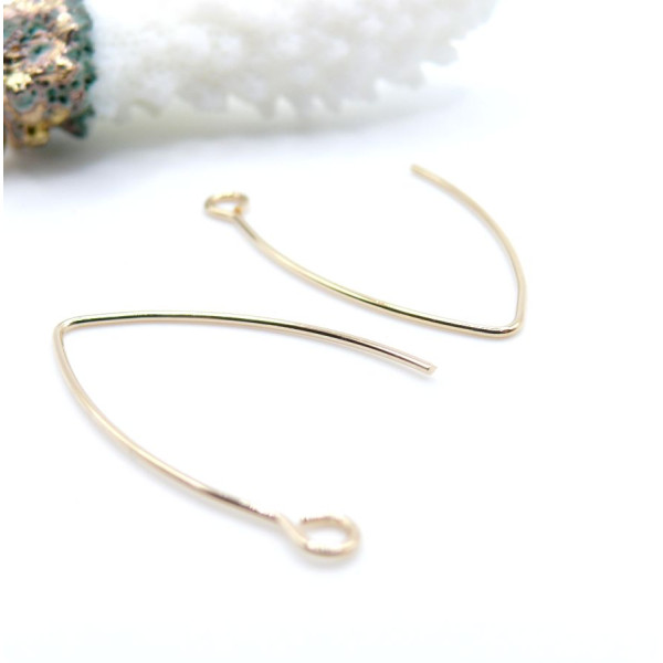 Boucles d'oreille Dormeuse Grand crochet à décorer 40mm – Acier Inoxydable 304 Doré