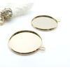 Supports de Pendentifs 30 mm – Acier Inoxydable 304  Doré à l'or fin 24K