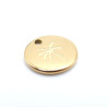 Pendentif Médaille Palmier 12mm – Acier Inoxydable 304 Doré Or Fin 18K Ionique