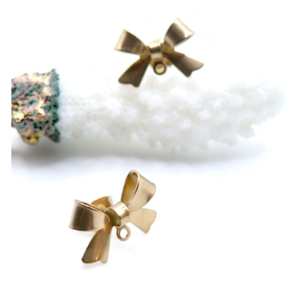 Boucles d’Oreilles Nœud avec Anneau d’Attache 10 mm – Acier Inoxydable 304 Doré