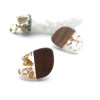 Boucles d’Oreille Puce Galet bois et résine avec inclusion 10 par 23mm – Bois Naturel avec Trou