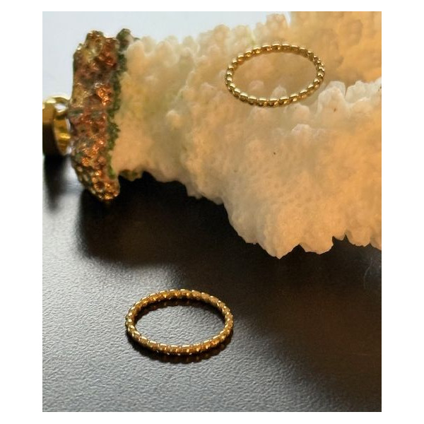 Pendentifs, Anneaux travaillés 12.5mm – Acier Inoxydable 304 Doré Or fin 18K IONIQUE