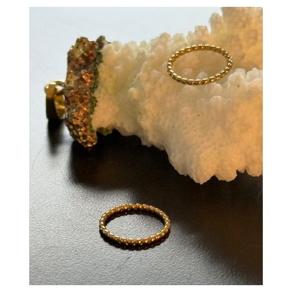 Pendentifs, Anneaux travaillés 12.5mm – Acier Inoxydable 304 Doré Or fin 18K IONIQUE