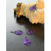 Pendentifs estampes petites plumes de Paon  17 mm – Acier inoxydable, Violet