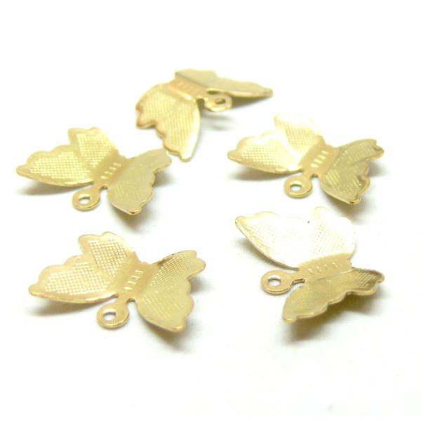 Pendentifs Papillon 3D 15mm – Acier Inoxydable 304 Doré