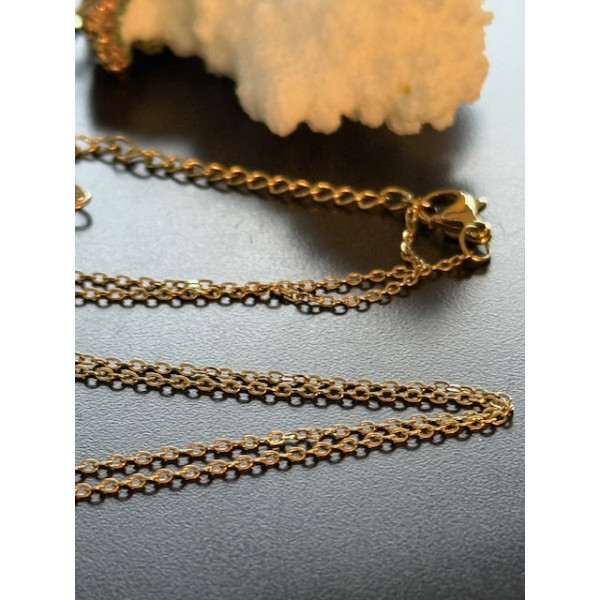 Chaîne Maille fine jaseron  1 mm – Acier Inoxydable 304 Doré  à l'or fin 14K, Placage Ionique IP