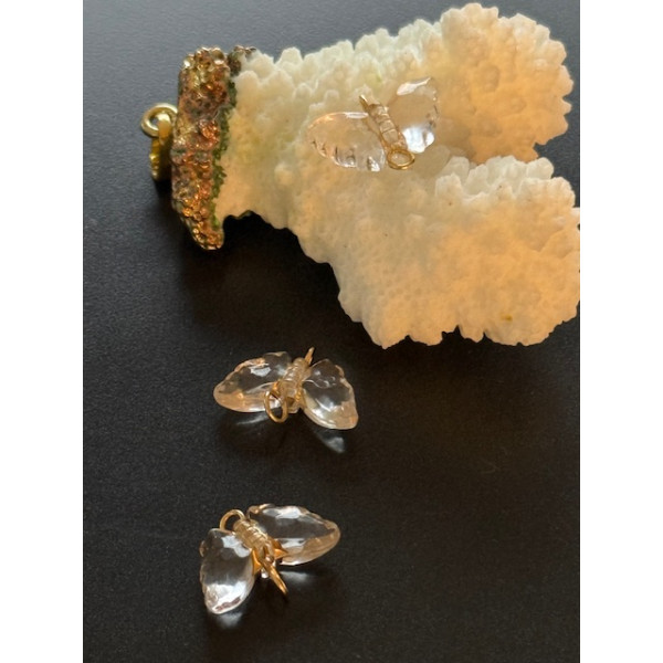 Connecteurs Papillon 3D 16mm Acrylique – Acier Inoxydable 304 Doré