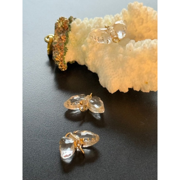 Connecteurs Papillon 3D 16mm Acrylique – Acier Inoxydable 304 Doré