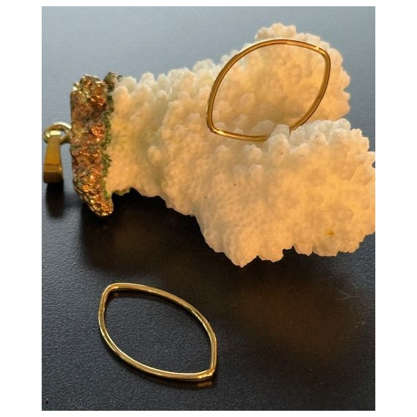 Pendentifs, Connecteurs Navette 25mm – Acier Inoxydable Doré à l'or fin 18K, IONIQUE