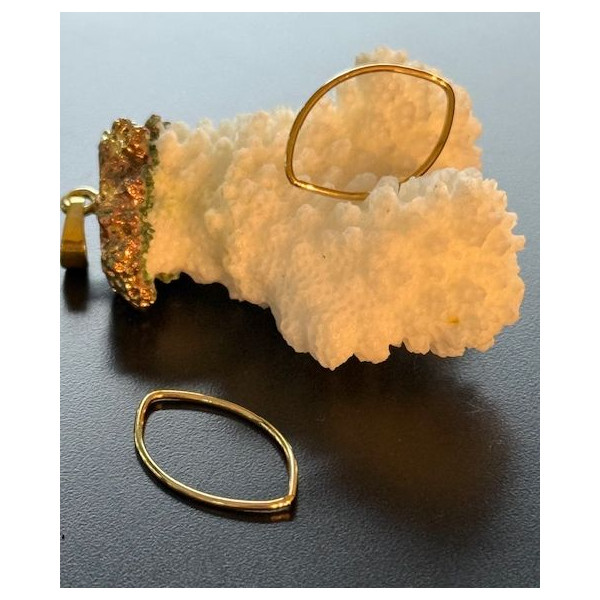 Pendentifs, Connecteurs Navette 25mm – Acier Inoxydable Doré à l'or fin 18K, IONIQUE