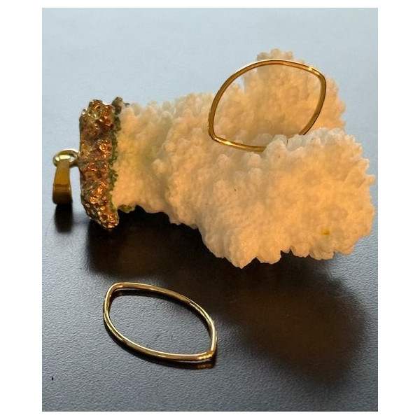 Pendentifs, Connecteurs Navette 25mm – Acier Inoxydable Doré à l'or fin 18K, IONIQUE