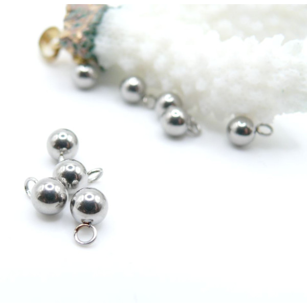 Pendentifs Bille 3 mm – Acier Inoxydable Argenté