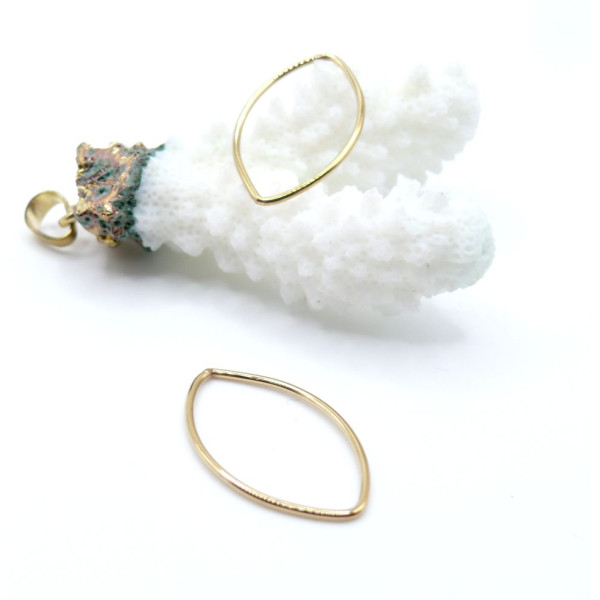 Pendentifs, Connecteurs Navette 25mm – Acier Inoxydable Doré à l'or fin 18K, IONIQUE