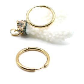 Créoles rondes 25 x 2,5 mm – Acier inoxydable 316L doré, placage Ionique