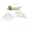 Pendentifs estampes Double Triangle 45 mm – Acier inoxydable 304 Argenté
