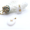 Pendentif avec etoile Jade Teintée Blanc 18 mm – Acier Inoxydable 304 Doré