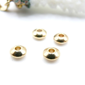 Perles à Écraser Rondelles 6x3mm – Acier Inoxydable 304 Doré à l'or fin 24K