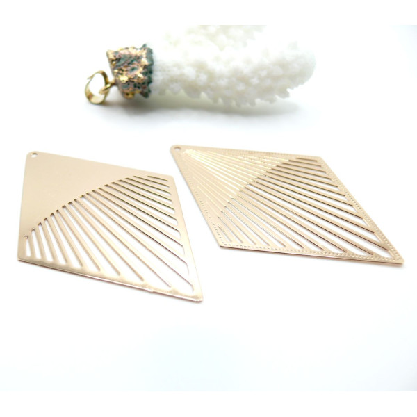 Estampes Pendentif Filigrane Grand Losange Or clair