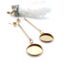 Supports de Boucles d’Oreilles avec Tige 12 mm – Acier Inoxydable 304 Doré