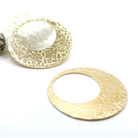 Pendentifs Multi-Fleurs Cercle 46 mm – Acier Inoxydable 304 Doré