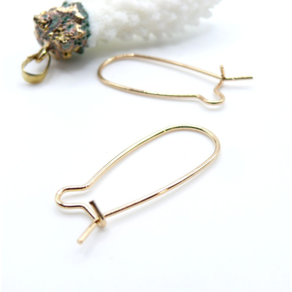 Boucles d'Oreille Dormeuses 37x14mm – Laiton Doré 18KT