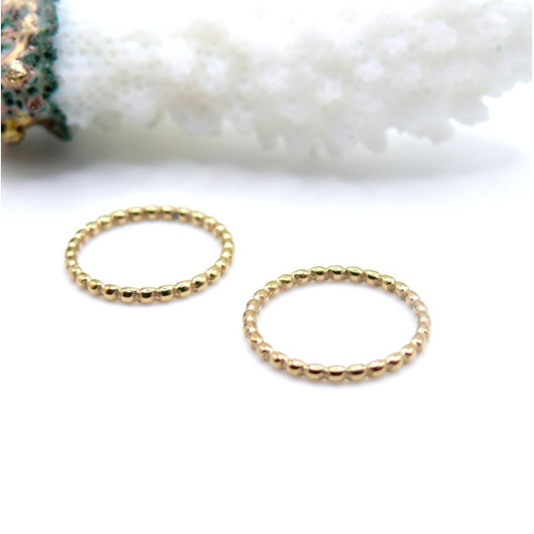 Pendentifs, Anneaux travaillés 12.5mm – Acier Inoxydable 304 Doré Or fin 18K IONIQUE