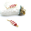 Pendentifs Poisson Rayé 26mm – Résine Émaillée Rouge & Métal Placage Doré