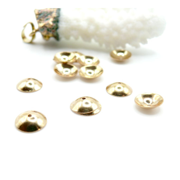 Coupelles Caps 8 mm – Acier Inoxydable 304 Doré à l'or fin 18K