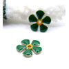 Perles intercalaires Fleur style vintage 13 mm – Résine Émaillée VERT