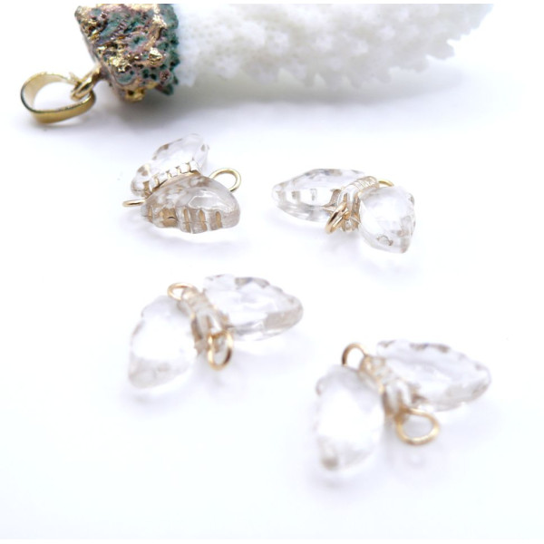 Connecteurs Papillon 3D 16mm Acrylique – Acier Inoxydable 304 Doré