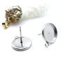 Supports de Boucle d’oreille Puce avec anneau d' attache 12mm – Acier Inoxydable 304 Argenté
