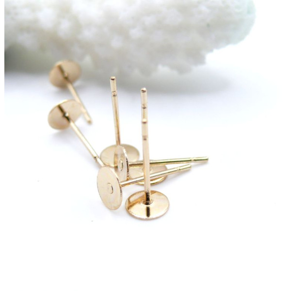 Boucles d'oreille Puce Plateau Rond 5mm – Acier Inoxydable 304 Doré 24K