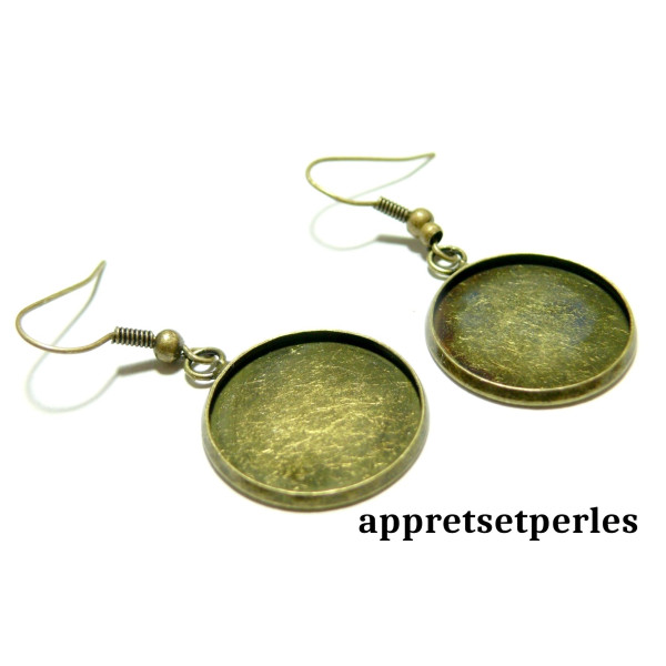 Crochets Boucle d'Oreille Qualité 25mm Bronze pour Image Digitale