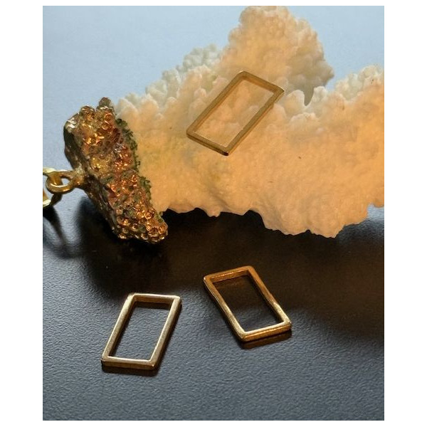 Pendentifs Connecteurs Rectangle 16mm – Acier Inoxydable 304 Doré