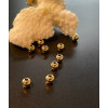 Perles Intercalaires Rondes 6mm Trou 2.5mm – Acier Inoxydable Doré à l’or fin 18K,  Ionique